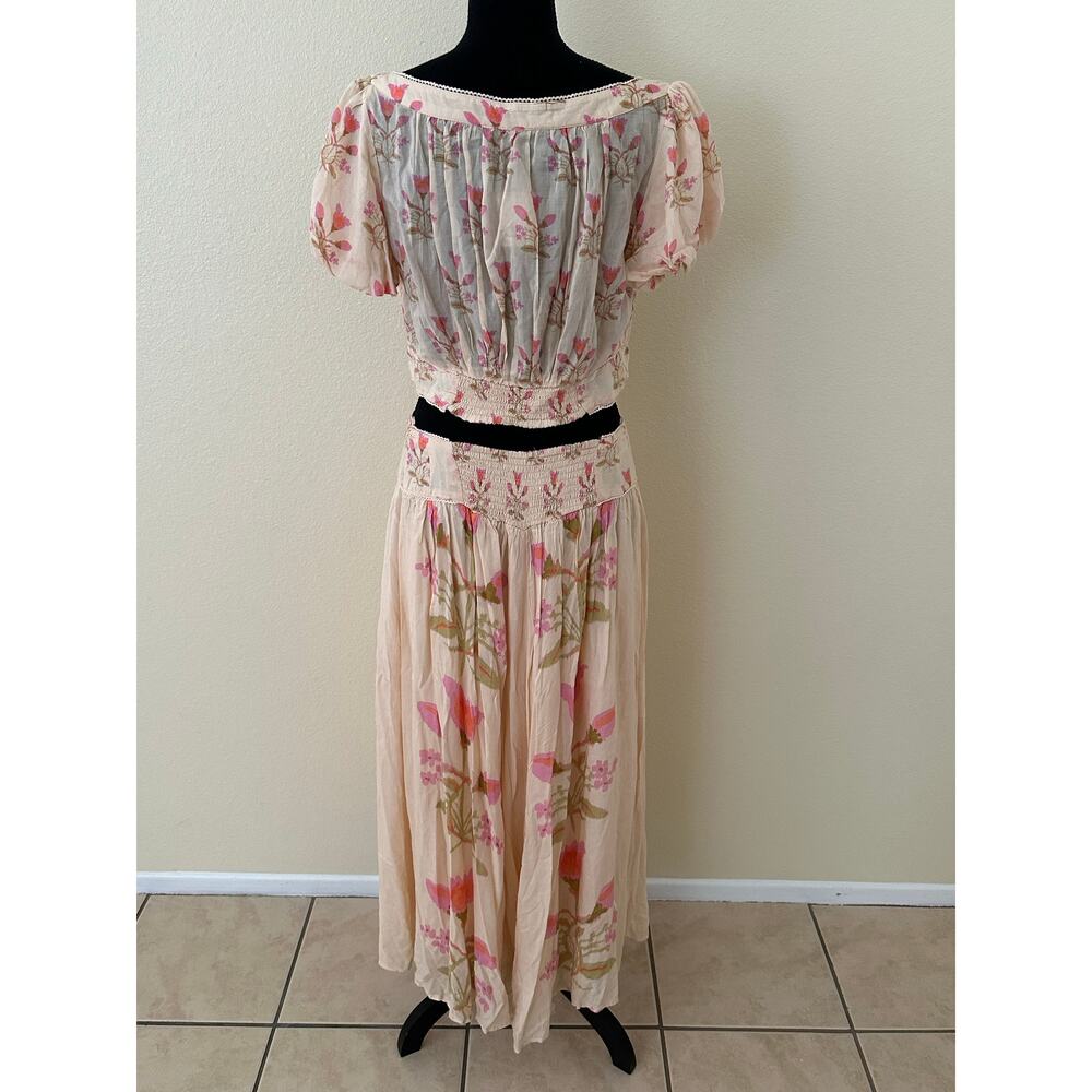 Free People Easy to Love 2 Piece Multicolor Floral  Maxi Skirt Set Size L - NWT - Picture 4 of 8